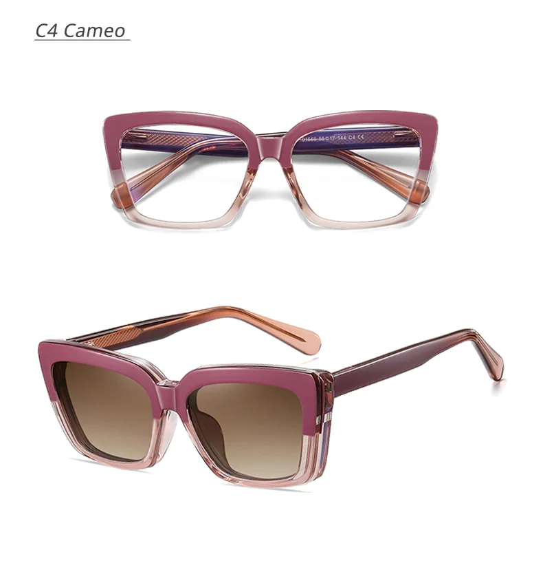 2025 Trend Brillengestell Frau 2-in-1 Damen-Sonnenbrille Luxus Designer Cat Eye Brille Damen Magnet Clip On Brille Zero – Detail 10