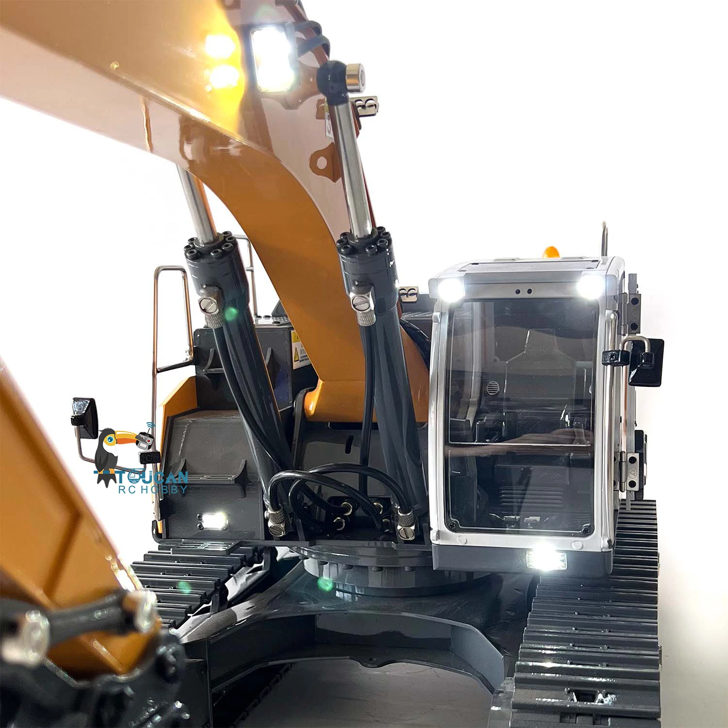 New Hydraulic RC Excavator 1/14 Radio Control Truck Painted Yellow Car Truck For 945 Toucan Earth Digger Model Boy Toy TH20590 6