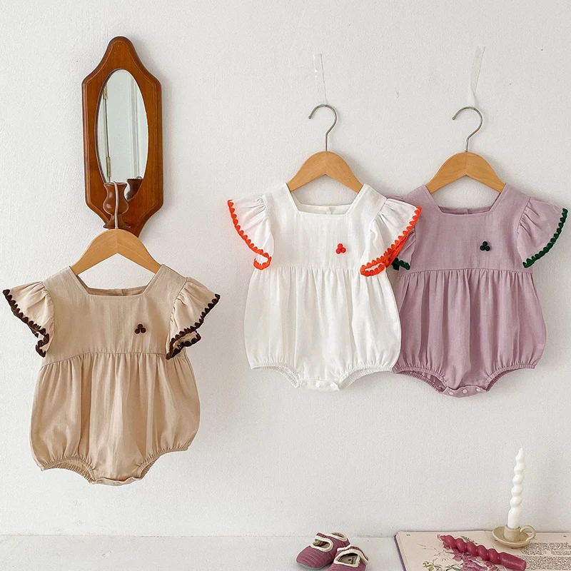 Cute Baby Girl Clothes Summer New Toddler Girls Dress Baby Romper Flying Sleeve Kids Girl Dress Family Matching Sister Outfit 2