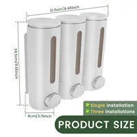 500ml ติดผนังห้องน้ําเครื่องจ่ายสบู่เหลวสามหัวเครื่องจ่ายสบู่เหลวพร้อมหน้าต่างที่ชัดเจนสําหรับ Home Hotel SPA ใช้ 6