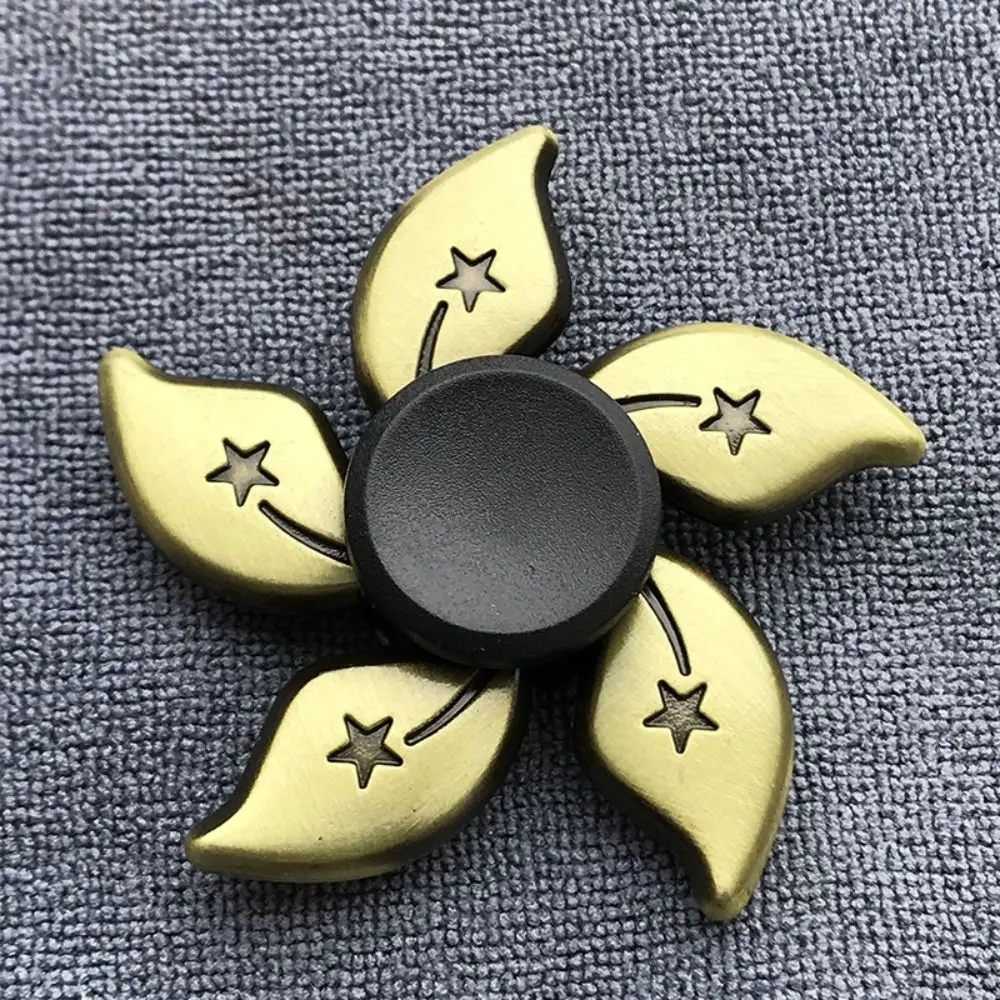 Metal Fidget Gyro Toy Brass Color Zinc Alloy Metal Hand Spinner Dice Exterior Smooth Spiner Gyro Toy Kid ADHD Anxiety 5