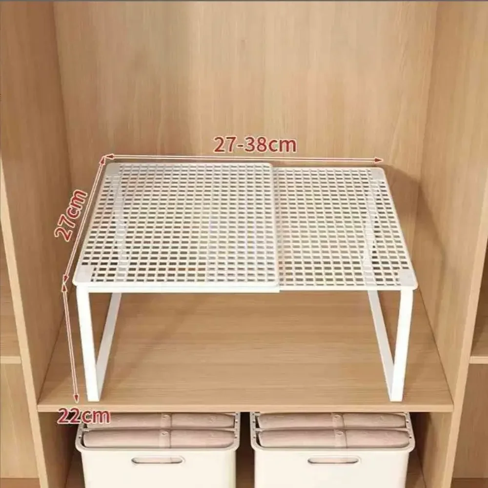 DIY 금속 옷장 선반 조절 가능 확장형 옷장 정리대 텔레스코픽 접이식 적층형 선반 기숙사용