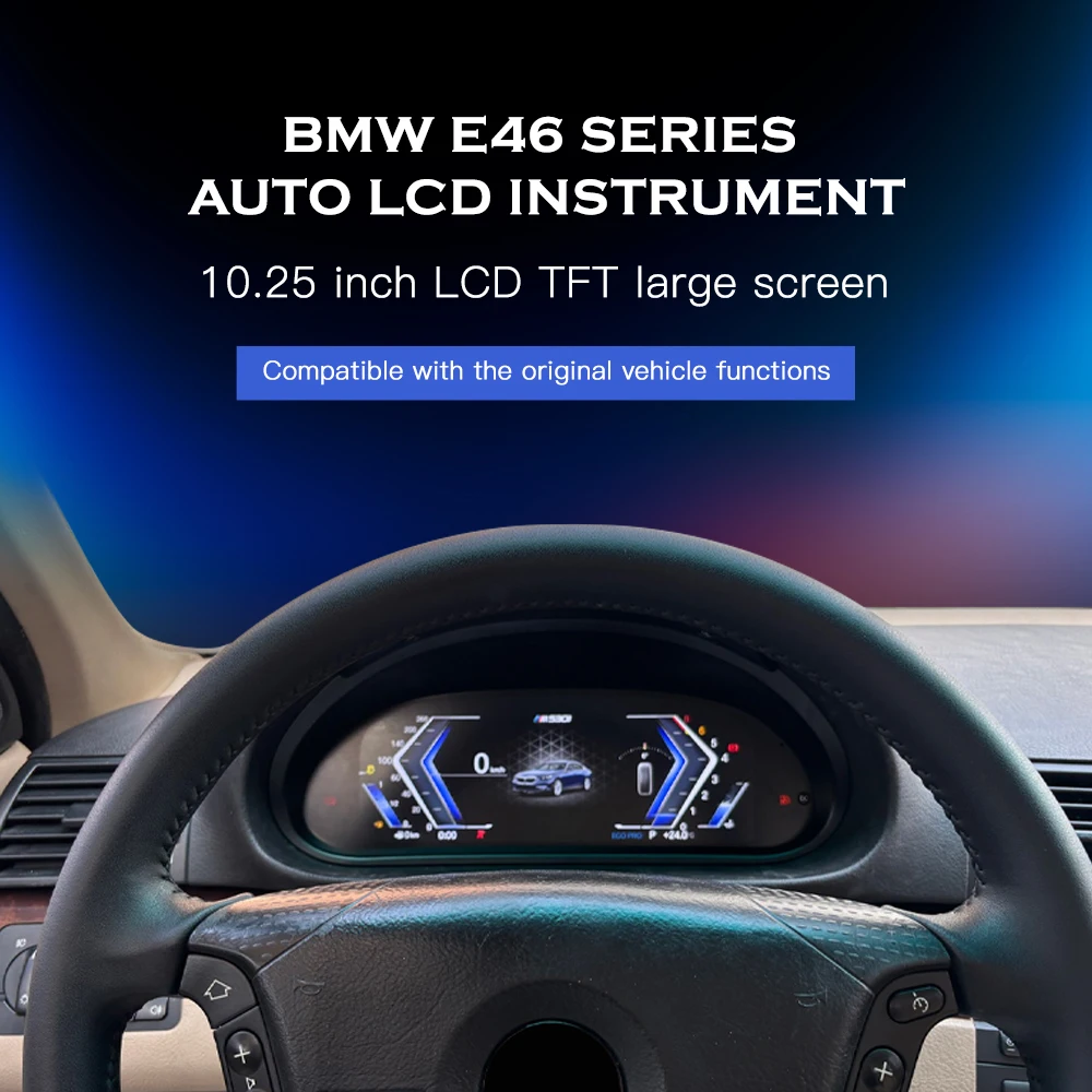 Panel de Instrumentos Digital para BMW E46 1999-2004, Panel de Instrumentos Virtual, Velocímetro, Compatible con CarPlay, Plug and Play 2