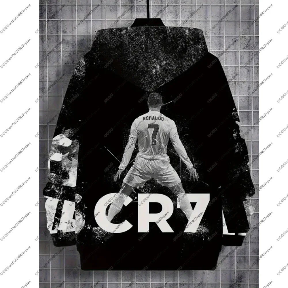 가을 겨울 스포츠 축구 티셔츠 남성 아동용 상의 축구 R-호날두 캐주얼 소년 CR7 티셔츠 스웨트셔츠 풀오버 후드티 염소 선물