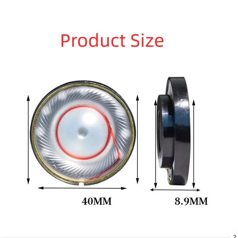 40mm Headphone Speaker drivers 32ohm Hifi Over Ear headset driver units 120DB Earphone Repair Parts Bass 20Core Neodymium 2pcs