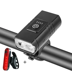 High - Intensity USB Rechargeable Bicycle Headlight with Dual T6 LED Lights - < 1000 Mah (A set)