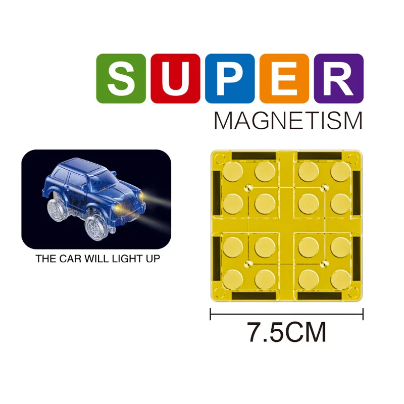 Magnetic Building Blocks Magnetic Tiles Road Car Boys Toys Building Blocks Electric Rail Car Construction Game STEM Activity Playset Montessori Kids Toys
