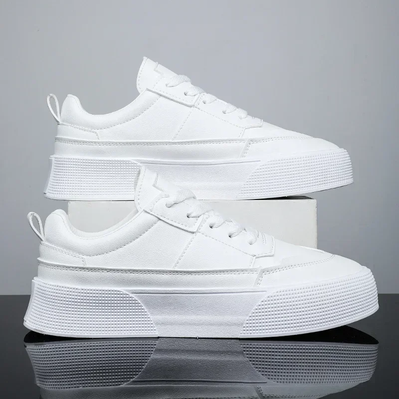 

Men's Shoes Leather Casual Sneakers 2024 Trend Platform Sport Shoes Comfortable Vulcanized Shoes for Men White Tenis Masculinos