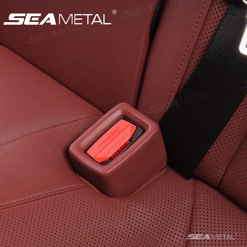 SEAMETAL Universal Car Safety Belt Buckle Holder Silicone Buckle Protective Cover Seat Belt Holder In Upright Position