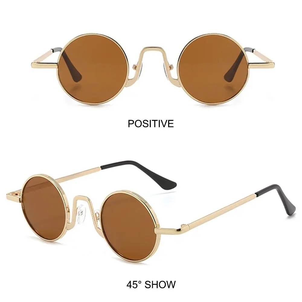 Metall Hippie Sonnenbrille UV400 Schutz Punk Brillen kleine runde Sonnenbrille für Frauen & Männer Kreis Retro Sonnenbrillen – Detail 6