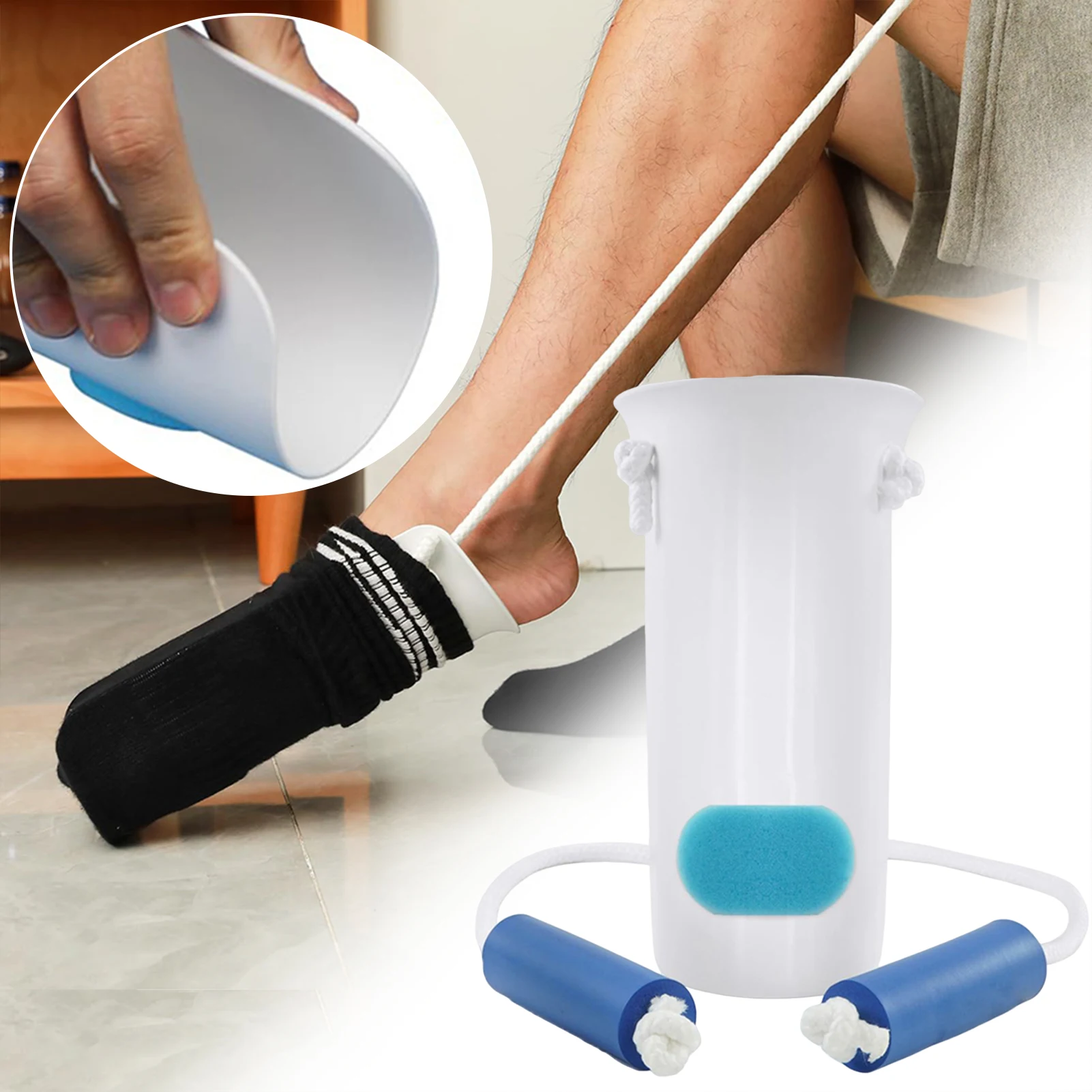 Portable Sock/Stocking Wearing Aid U Shape Compression Sock Helper easy On/Off Sock Aid Tool Elderly Disabled Daily Use sock aid