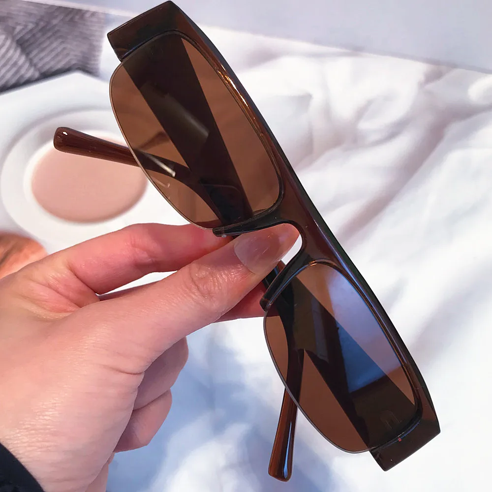 Vintage Kleine Quadratische Randlose Sonnenbrille für Damen Neue Mode Schwarze Leoparden-Farbverlauf Sonnenbrillen Sexy Hip-Hop-Brillen – Detail 9