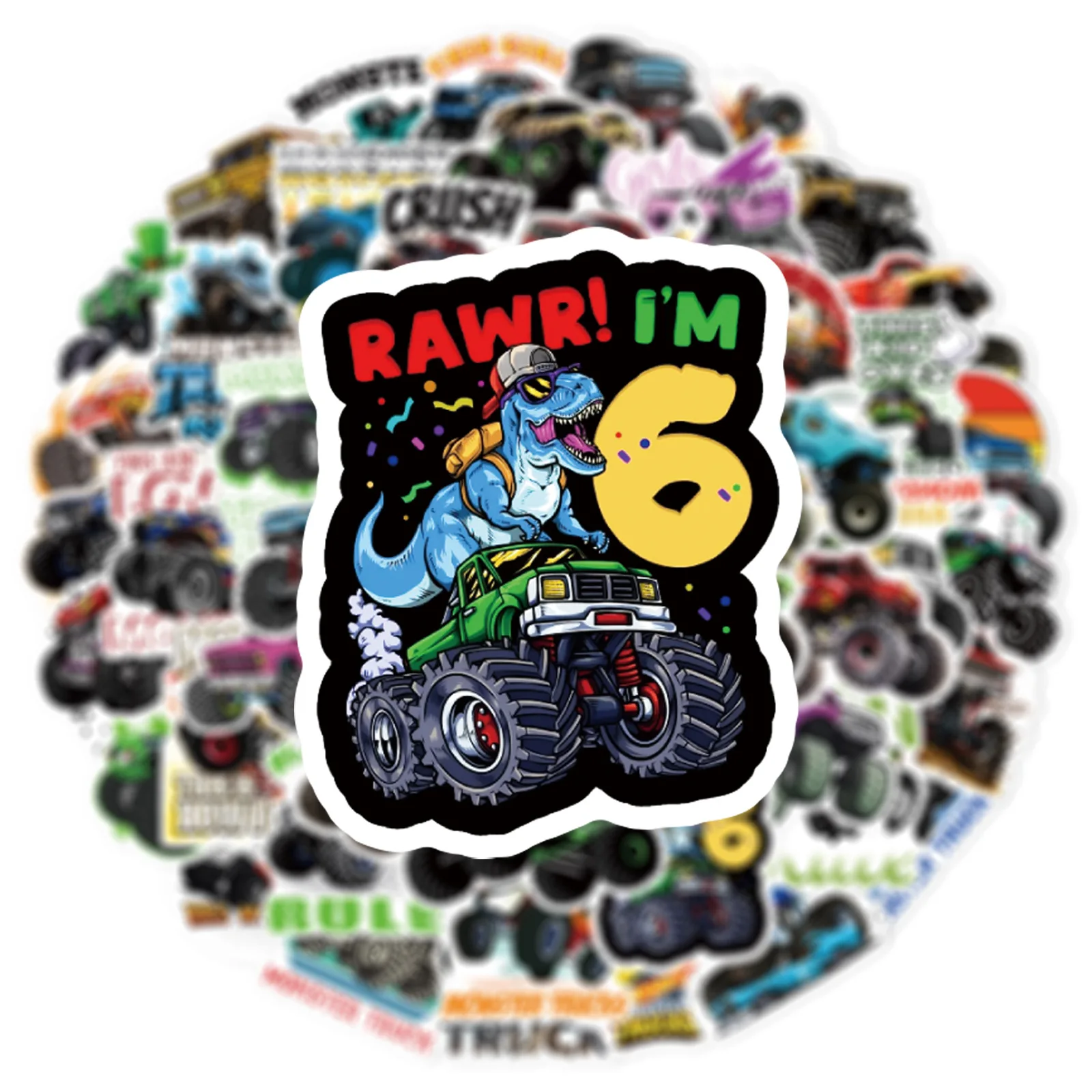50 Adesivi In Vinile Per Bottiglia D'Acqua – Motivi Auto Da Corsa, Impermeabili, Per Laptop E Skateboard