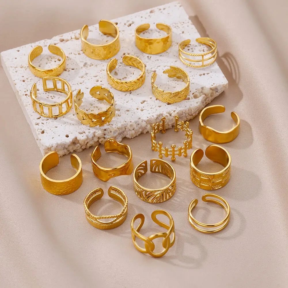 Bague en acier au titane Usine de bijoux en acier inoxydable Bague de couple en