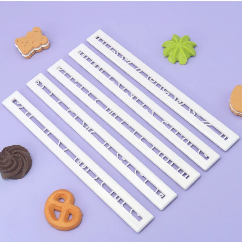 Cake tool Russian Alphabet Letters & Numbers Funky Stencil cookie cutter set 5 pcs for pastry