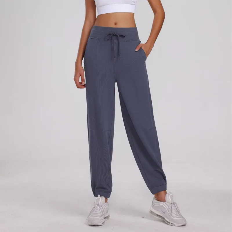 Women's Loose Fitness Sports Pants Drawstring Harlan Autumn Winter Running Casual Home Nine-point Pants Korean Version