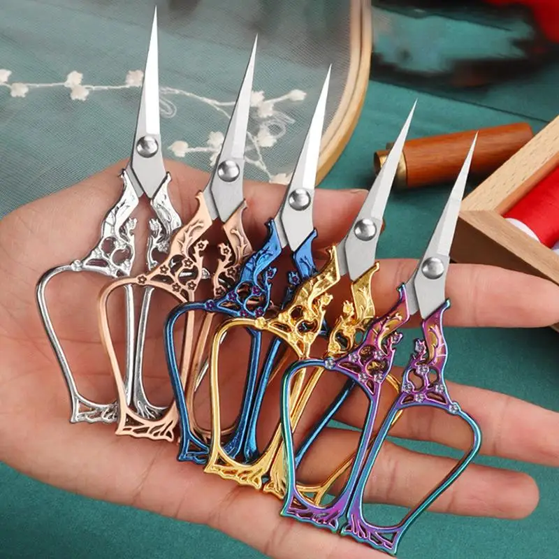 Vintage Retro Stainless Steel Tip Scissors Embroidery Sewing Shears Handicraft DIY Tools For Antique Sewing sewing scissors,craft scissors,sewing supplies