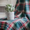 Christmas Window Curtain Red Green Plaid Cotton and Linen Curtains American Retro Country Style Valance Curtains For Kitchen 2