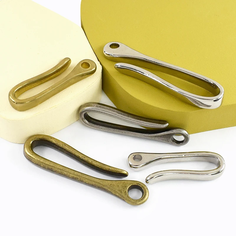 2개 세트 미티 레트로 브론즈 U자형 후크 버클 합금 패브릭 후크 러기지 허리 체인 키체인 말굽 버클 액세서리