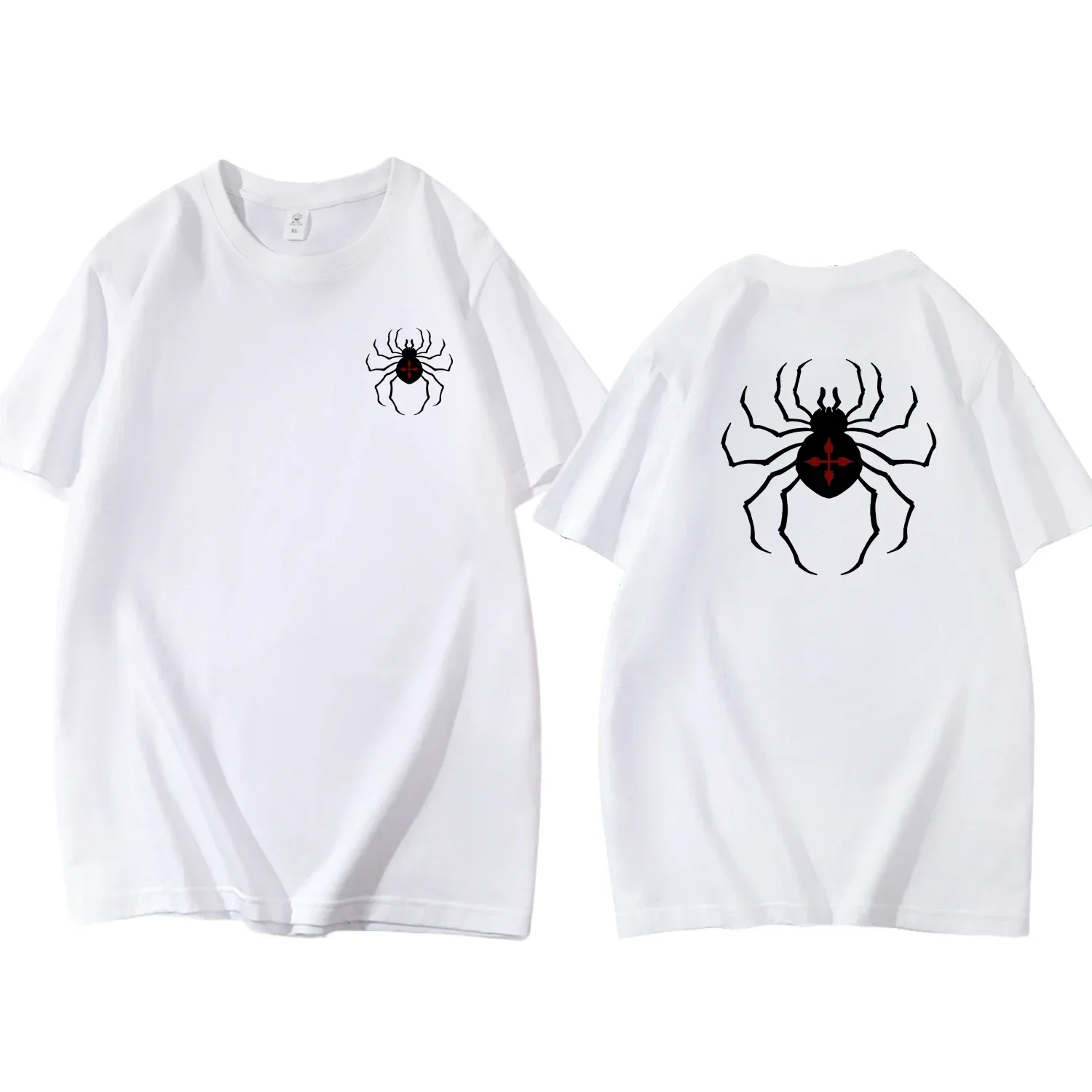 thumbnail image 1 of Camiseta de algodón puro para hombre y mujer, camisa con estampado de araña Y2k, informal, holgada, de calle, con gráfico vintage, 1 of 3