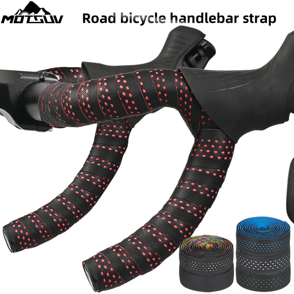 MOTSUV Road Bike Handlebar Tapes Shock-Absorbing Cycling PU EVA Anti-slip Bar Tape Wear-Resistant Bicycle Strap Bike Accessories