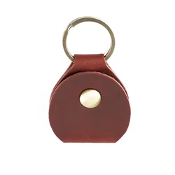 Luxury Leather Accessory Case with Keychain and Fashionable Pet Pendant - 8 cm (Red)