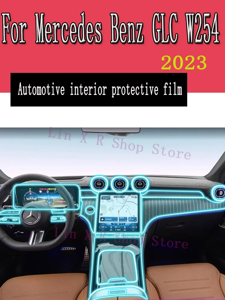 

For Mercedes Benz GLC W254 2023 Gearbox Panel Navigation Automotive Interior Screen Protective Film TPU Anti-Scratch