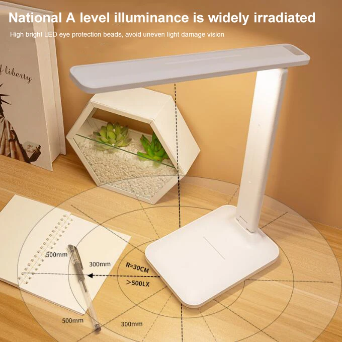 1Pcs Folding Led Desk Lamp Bedroom Table Lamp Reading USB Touch Dimmable Eye Protection Student Reading USB Charge Night Light 2