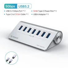  ORICO Usb Hub 3.0 5Gbps USB Dock Station USB3.2 Type USB C Card Reader Splitter with PD18W Power Adapter for Laptop Accessories 