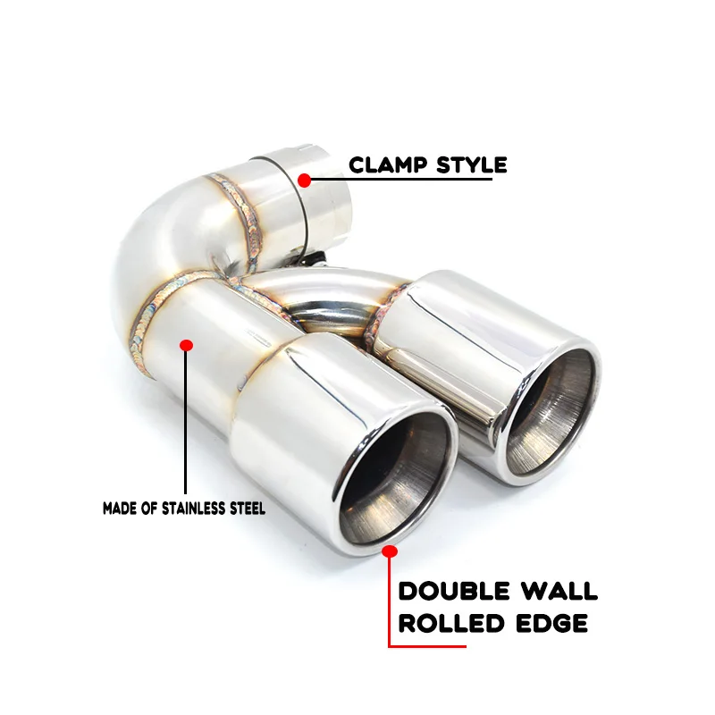 Dual Exhaust Tip For BMW F20 118i 120i 116i 1 Series Stainless Steel Twin Exhaust Pipe Muffler Tip Tailpipe Nozzle 1 PCS exhaust muffler tip