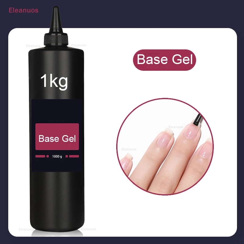Eleanuos Wholesale 1kg No Wipe Top Coat Super Quality Soak Off UV LED Rubber Base Refill Matte Top Professional Nail Salon Use 2