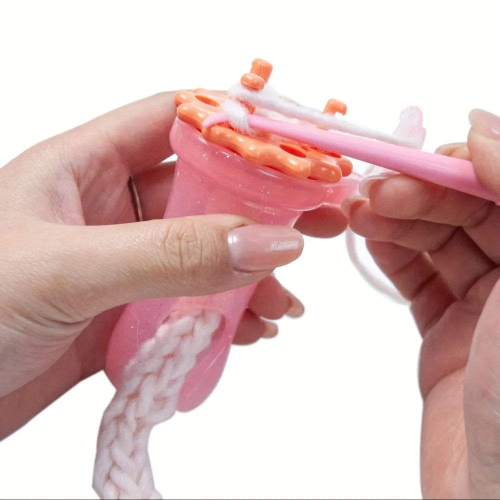 직조용 DIY 꼰 로프 메이커, 더블 헤드 회전 플라워 어레인저, 섬유 원사 양모, 팔찌 및 핸드 로프에 이상적