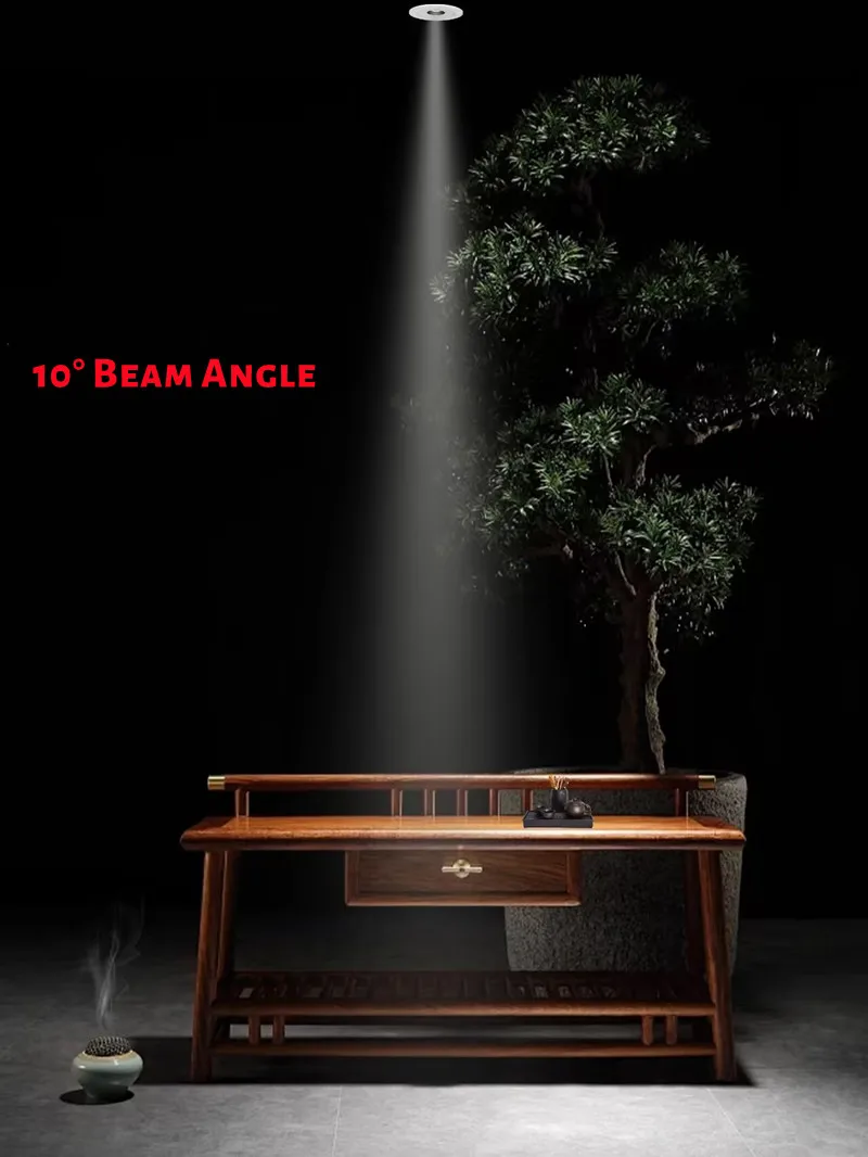 LED spotlight COB ultra-thin downlight 5&deg;8&deg;10&deg; Adjustable for Living Room Study