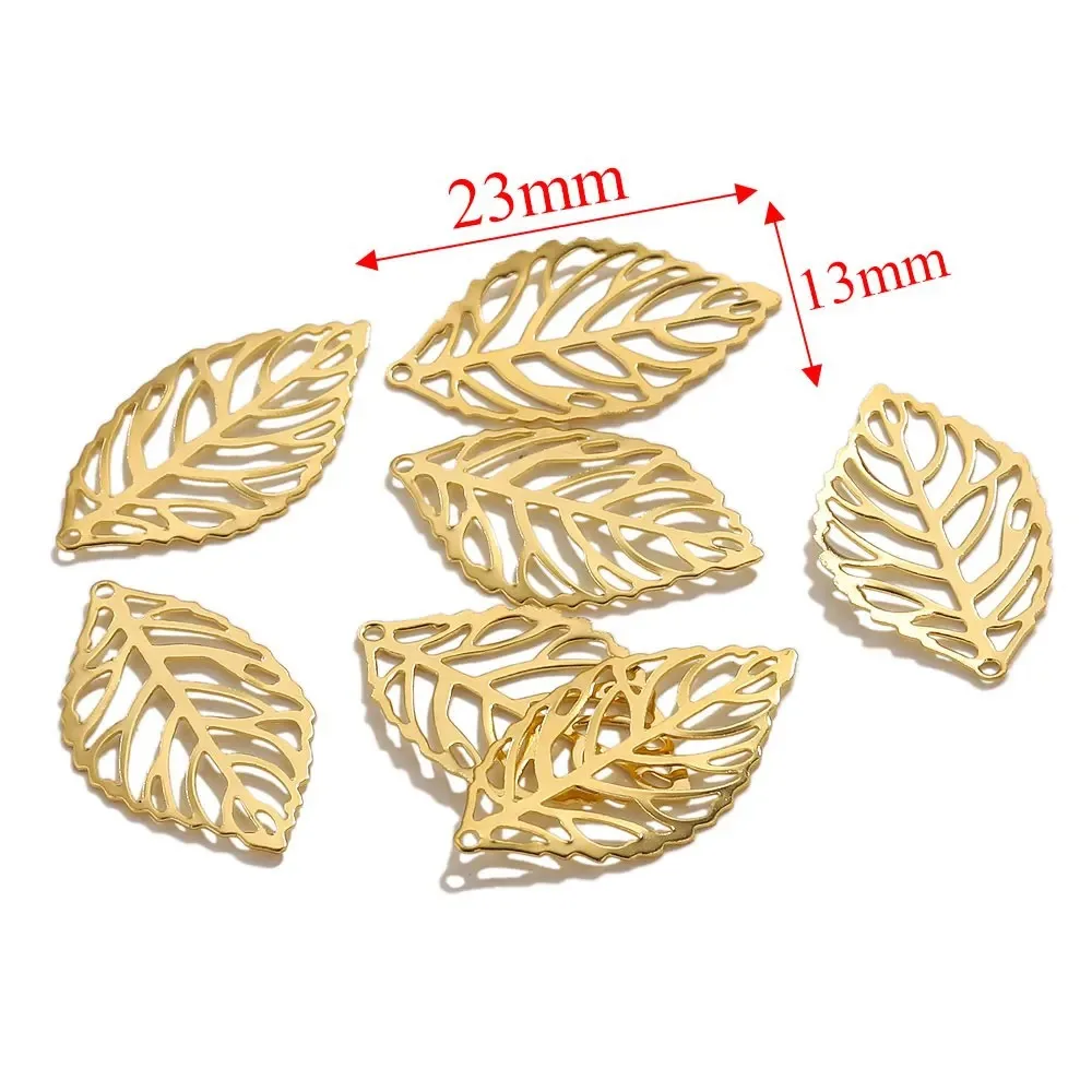 Stainless Steel Fittings Gold Leaves DIY Accessories Pendant Wholesale 6