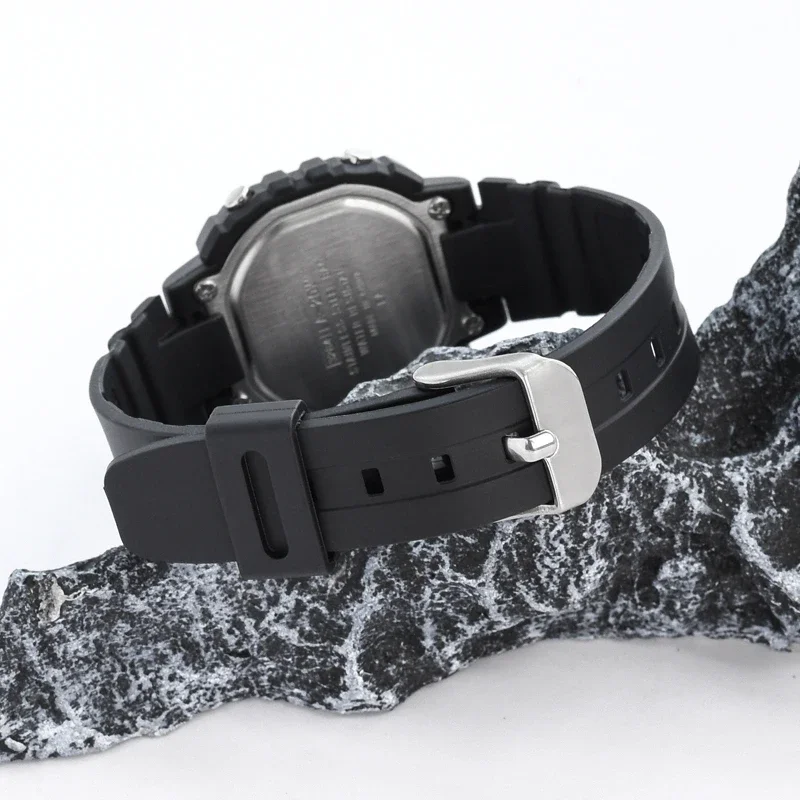 Black Resin TPU Waterproof Sports Watch Band with Stainless Steel Pin Buckle, 10mm