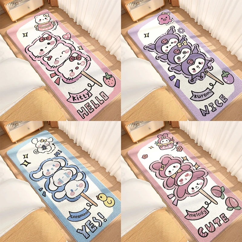 

Anime Sanrio HelloKitty Carpet New Cute Kawaii Kuromi Cinnamoroll MyMelody Sweet Girl Bedroom Plush Home Floor Mat Friends Gifts