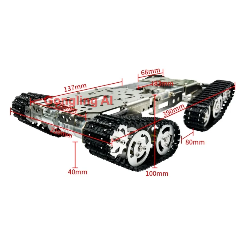 Tank Robot RC 1/16 Châssis 2 Couches Kit Pièces pour DIY