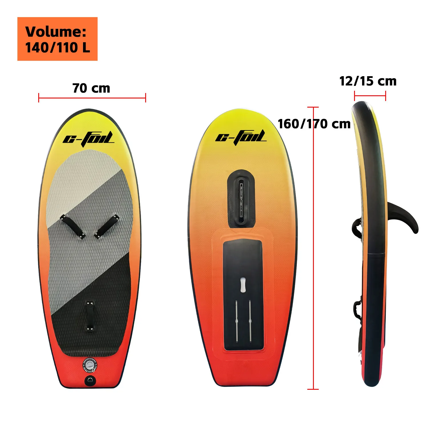 Unisex 160L Inflatable Double Layer PVC New Model Foil Board Ocean Waters ISUP Paddle and Pump Surfing Hydrofoil surfboard