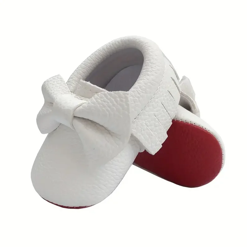 Bowknot Leather Baby Shoes Newborn Boy Girl Shoes Multicolor Toddler Red Soft Sole Anti-slip First Walkers Infant Newborn Moccas 4