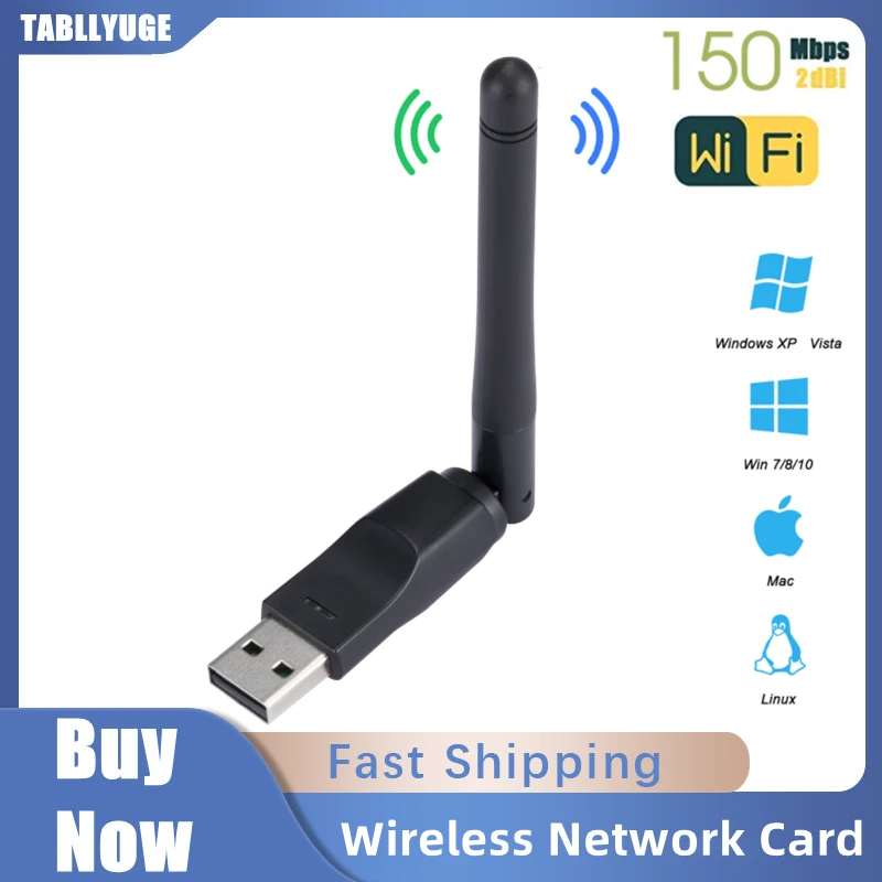 MT7601, LAN, Receptor WiFi, Dongle, Antena, 802.11 b, g, n, PC, Laptop, Windows