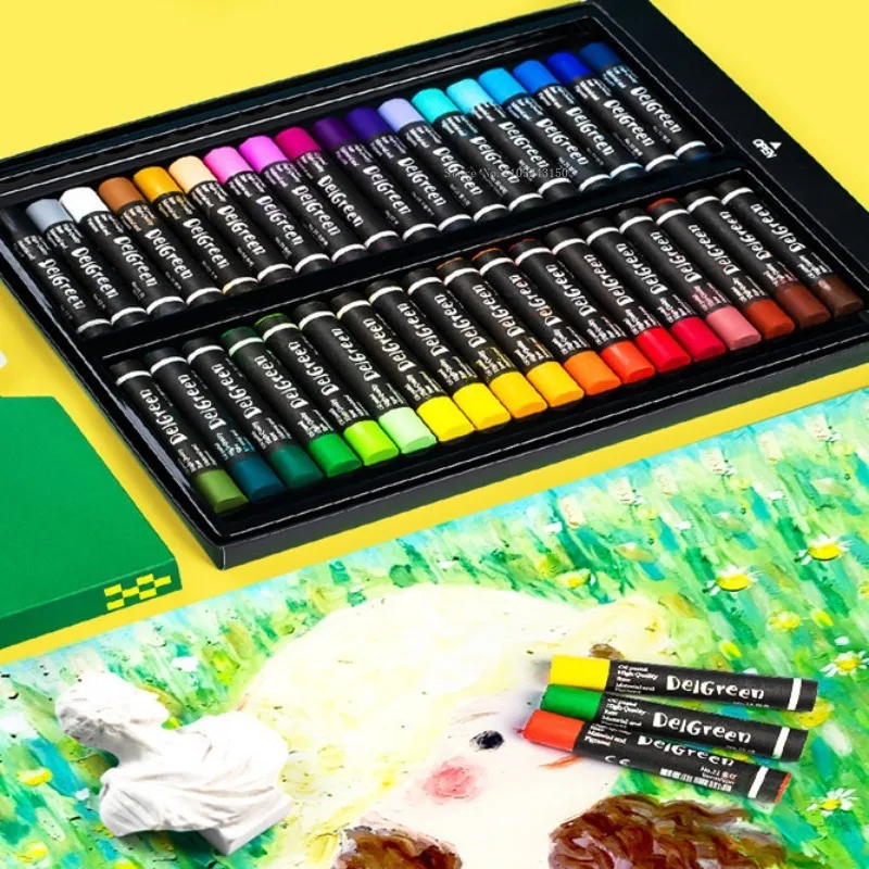 48 Color Set Heavy Color Oil Painting Stick Upgrade Ultra Soft Oil Crayon Washable Art Supplies Student Graffiti Painting Pen