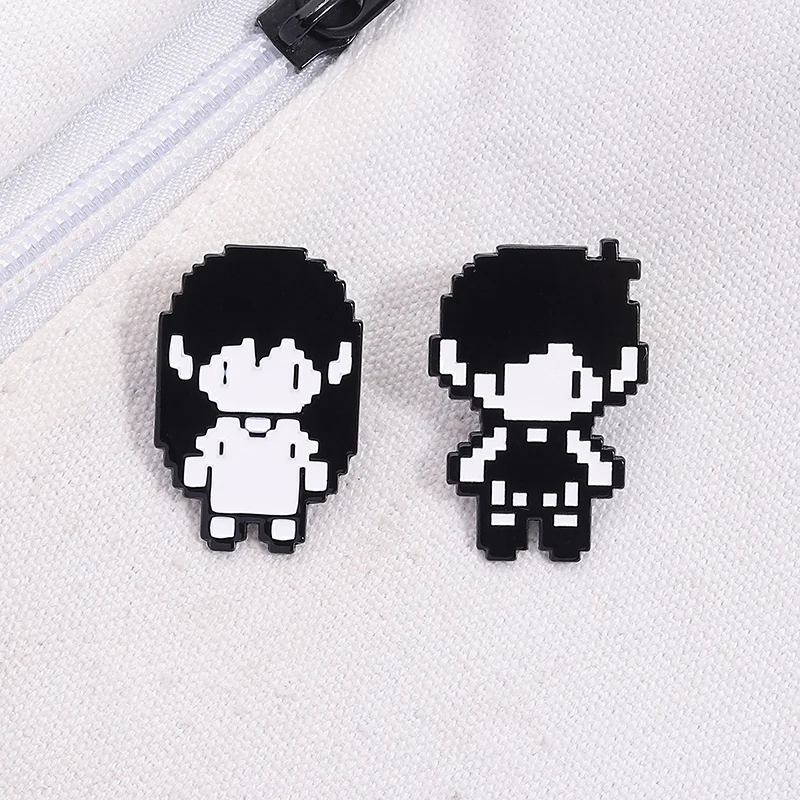 RPG Spiel Omori Pixel Figur Emaille Pin Anime Cosplay Omori Aubrey Kel Hero Sunny Metall Broschen Revers Abzeichen Lustige Schmuck Geschenke – Detail 14