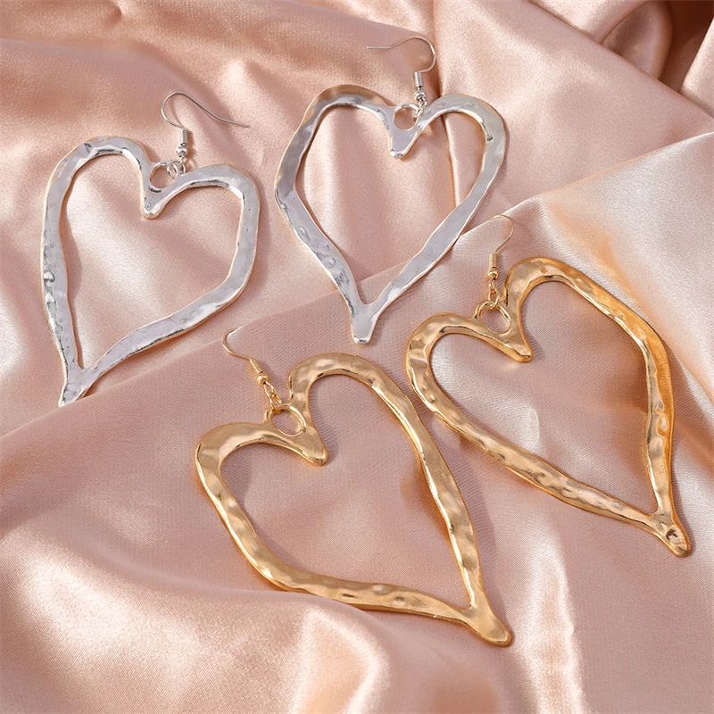 Mode übertrieben große hohle Liebe Herz Tropfen Ohrringe für Frauen Mädchen Party Festival Schmuck Geschenke