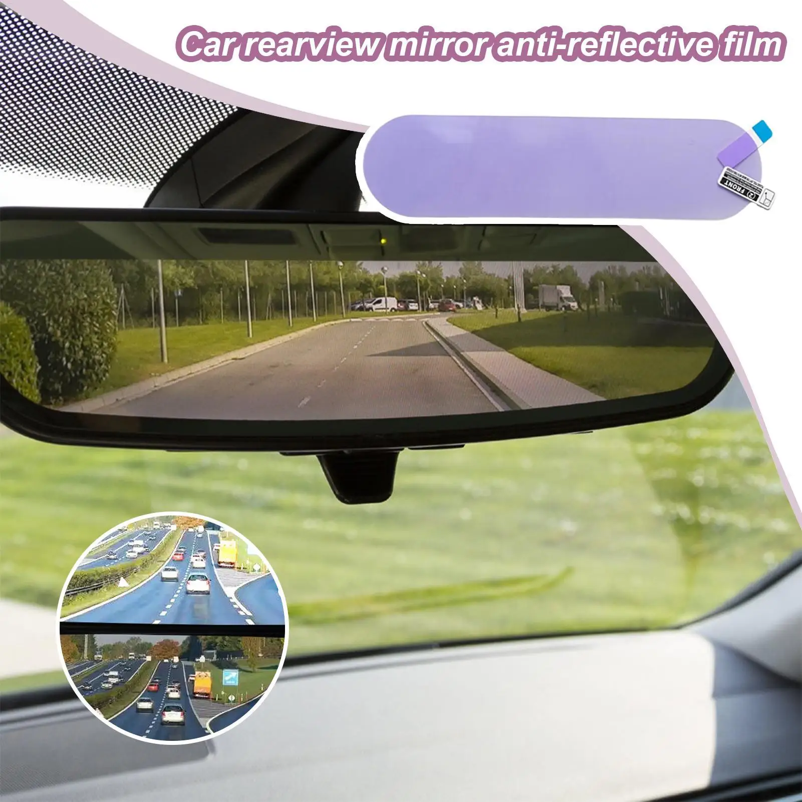Rearview Mirror Anti Glare Film Vehicle Rearview Reflective-proof Protector Protective Vehicle Rear View Film for Safe Driving