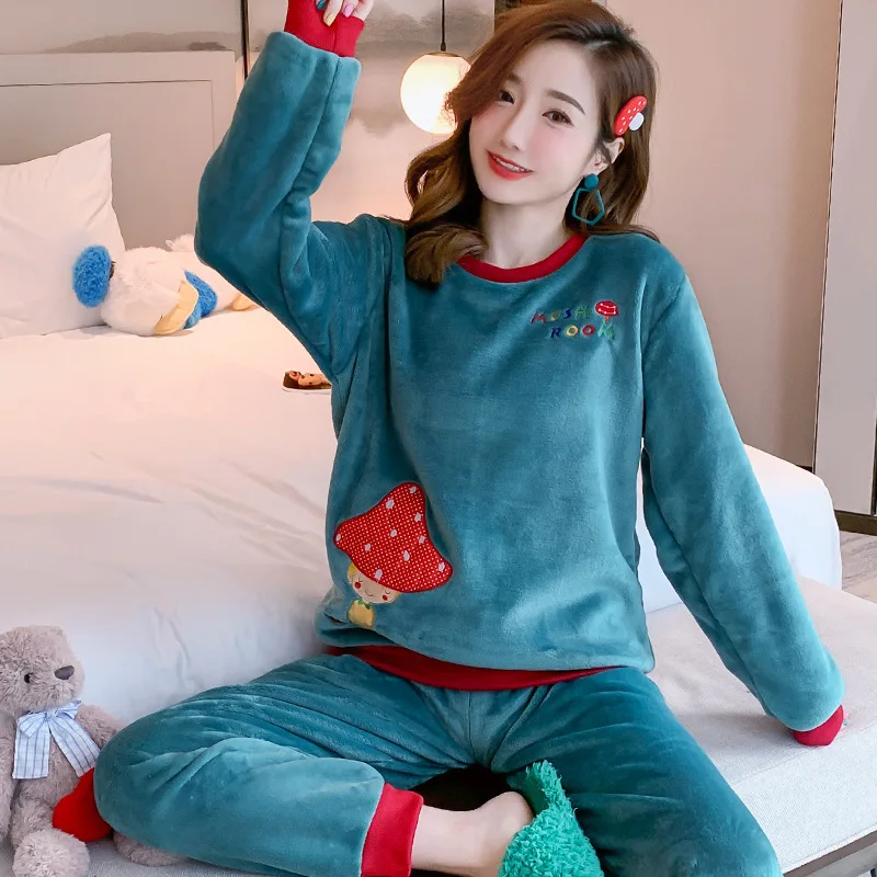 Produktbild von Mädchen Teddy Fleece Pyjamahose,Niedlicher Cartoon Druck