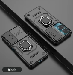 Enhanced Shockproof Slide Lens Camera Armor Case - Premium Protective Back Cover for Huawei Mate 60 Pro (Black)