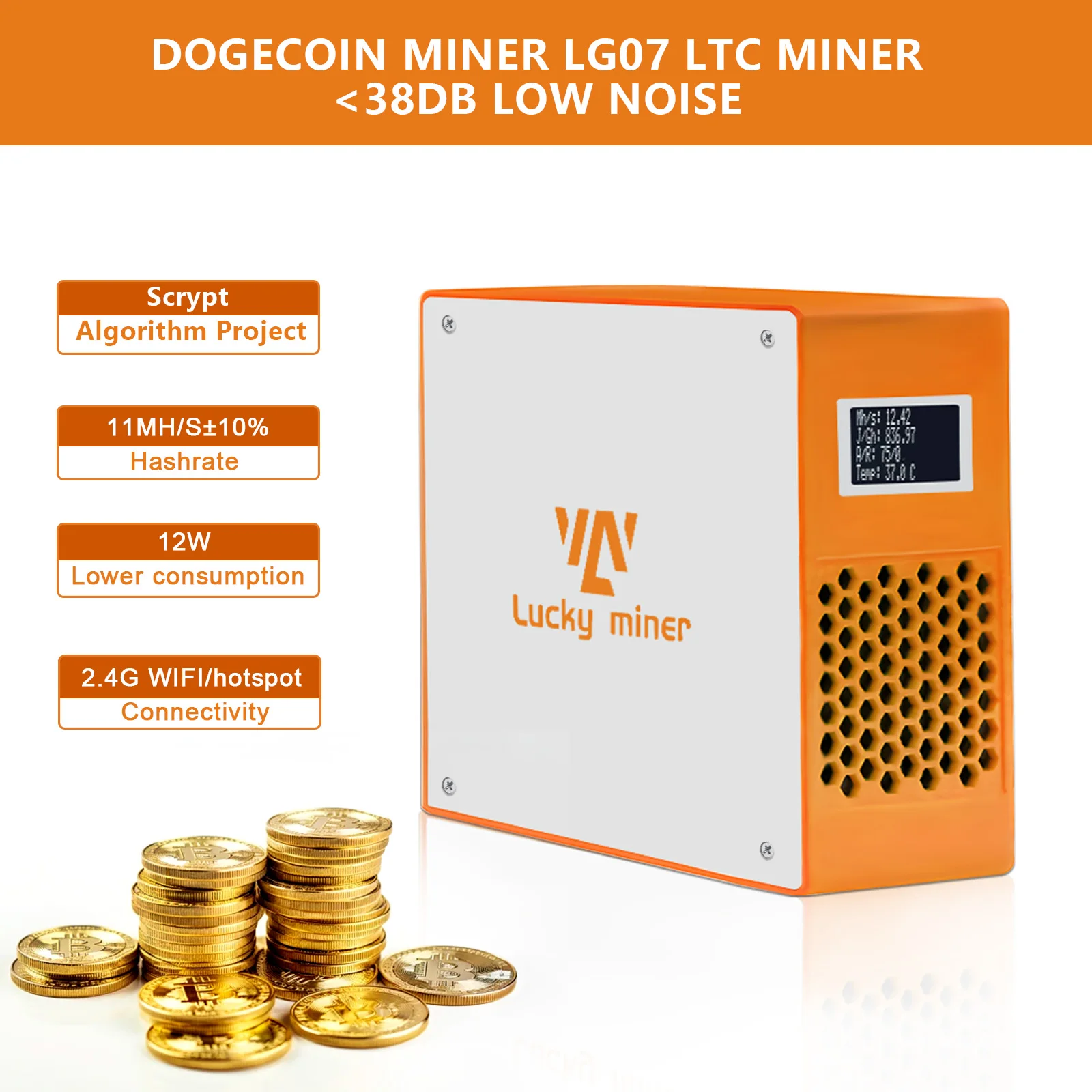 New Lucky miner LG07 DOGE miner, LTC miner 11MH/S 25W 2.4GWiFi