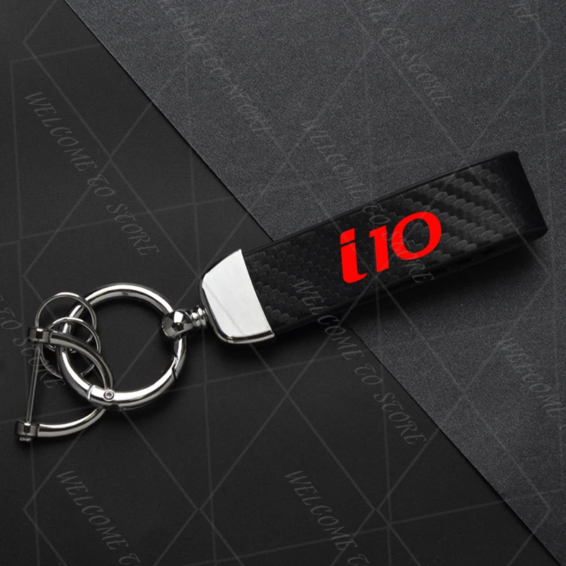 Carbon Leather Keyring Car Keychain Accessory