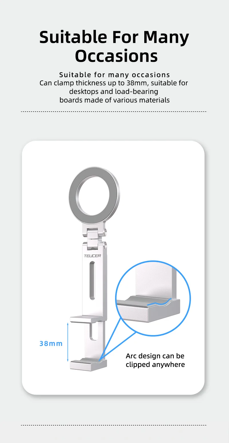 TEUCER Magnetic Phone Holder for IPhone 15 16 Samsung Xiaomi, Alloy Damping Mobi