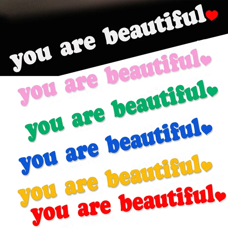 

Car Creative Stickers Makeup Mirror Rearview Mirror Decorative Stickers Car Motorcycle Waterproof Stickers You Are Beautiful